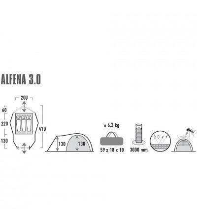 Namiot High Peak Alfena 3 jasnoszary 11433