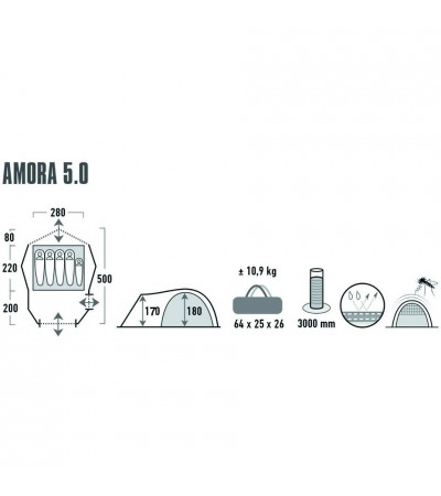 Namiot High Peak Amora 5 jasnoszary 11576