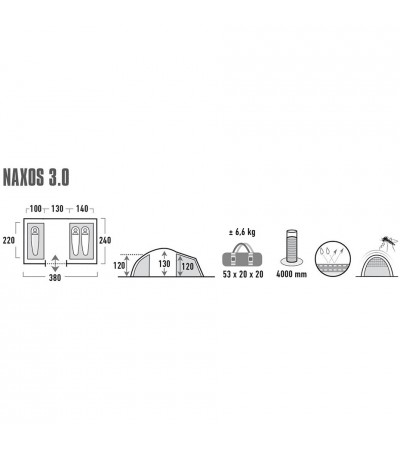 Namiot High Peak Naxos 3 ciemnoszaro-zielony 11426