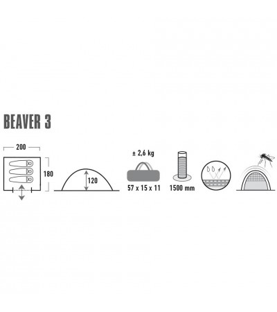 Namiot High Peak Beaver 3 czarny 10320