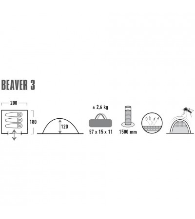 Namiot High Peak Beaver 3 perłowy 10321