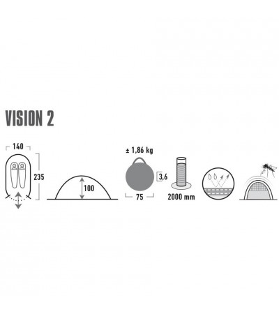 Namiot High Peak Vision 2 perłowy 10281