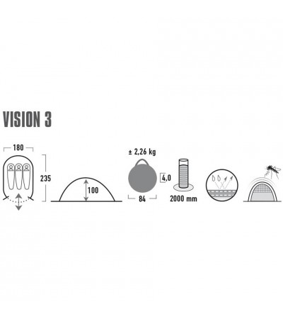 Namiot High Peak Vision 3 perłowy 10291