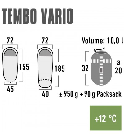 Śpiwór High Peak Tembo Vario 185x72x40 czerwono-niebieski 23043