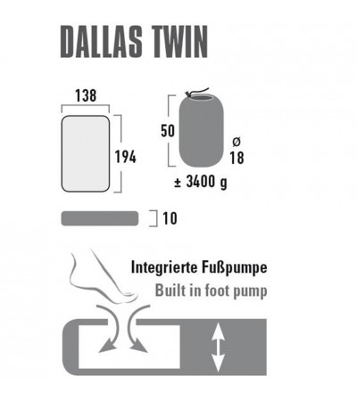 Materac High Peak Dallas Twin 194x138x10 zielony 41033
