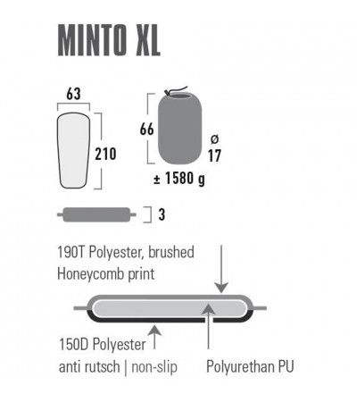 Mata samopompująca High Peak Minto XL 210x63x3 czarna 41117