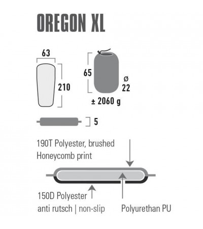 Mata samopompująca High Peak Oregon XL 210x63x5 zielona 41126