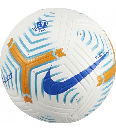 Piłka nożna Nike Strike FA20 biało-niebiesko-pomarańczowa CQ7150 101