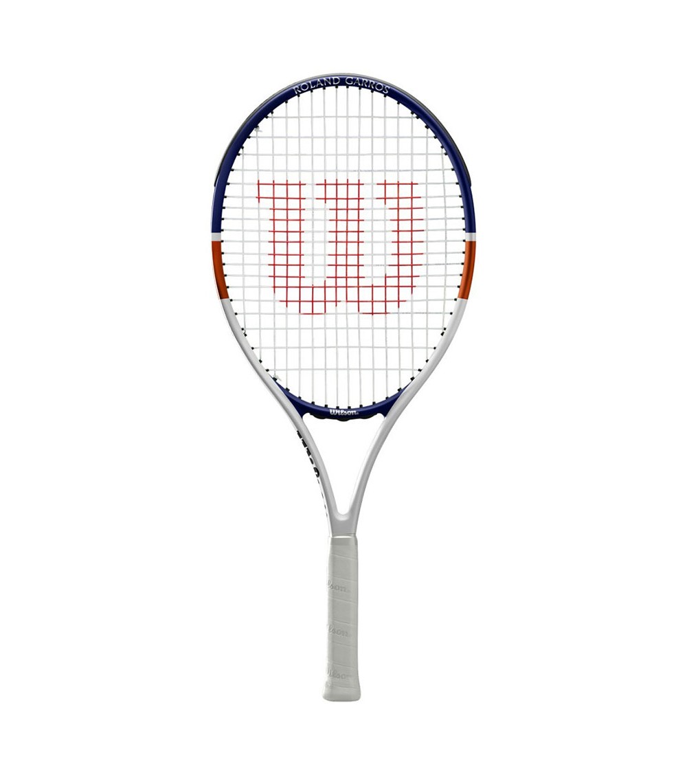 Rakieta do tenisa ziemnego Wilson Roland Garros Elite Comp 26 CVR 26 Junior biało-granatowa WR038910H