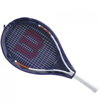 Rakieta do tenisa ziemnego Wilson Roland Garros Elite Comp 26 CVR 26 Junior biało-granatowa WR038910H