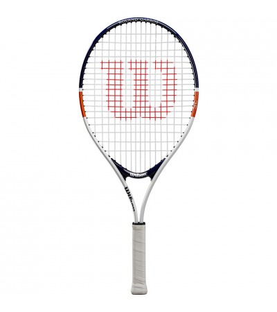 Rakieta do tenisa ziemnego Wilson Roland Garros Elite 25 Kit 25 z pokrowcem biało-granatowo-pomarańczowa WR039010F
