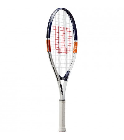 Rakieta do tenisa ziemnego Wilson Roland Garros Elite 25 Kit 25 z pokrowcem biało-granatowo-pomarańczowa WR039010F
