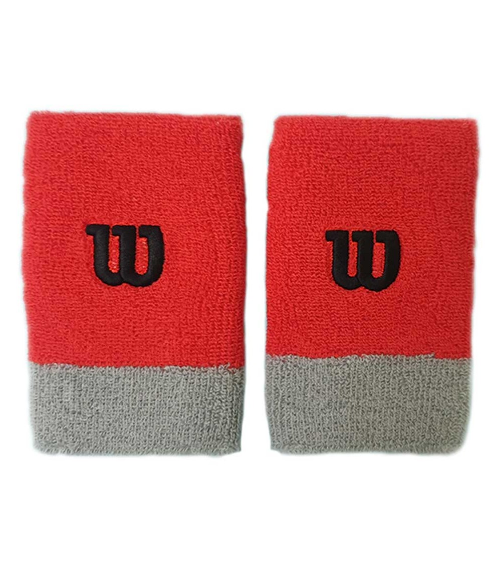 Frotki na rękę Wilson Extra Wide W Wristband OSFA czerwono-szare WRA733520