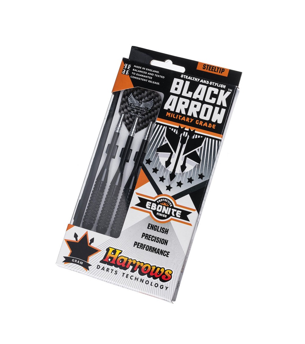 Harrows rzutki Black Arrow Military Grade Steeltip 26 gr czarne