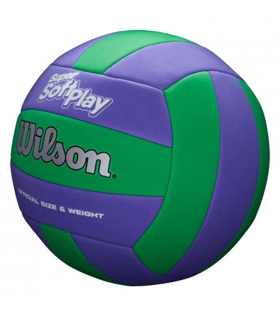 Piłka do siatkówki Wilson Super Soft Play zielono-fioletowa WTH90419XB