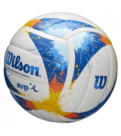 Piłka siatkowa Wilson Avp Splatter biało-niebieska WTH30120XB