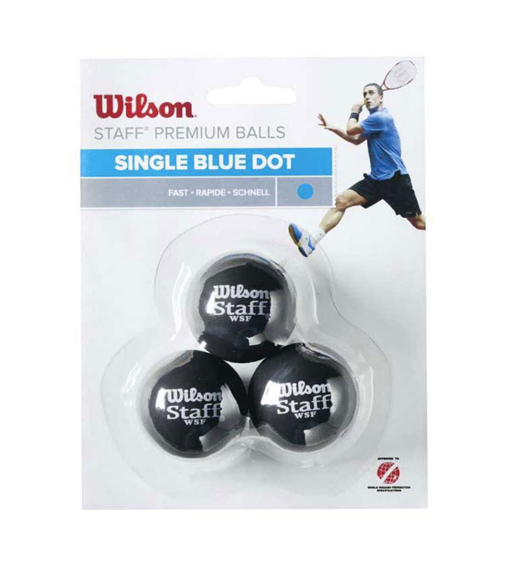 Piłki do squasha Wilson Staff Single Blue Dot czarne WRT618000