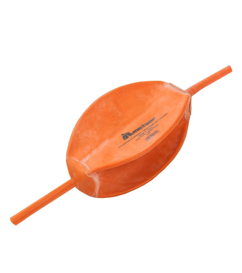 Dętka do piłek z dwoma wężykami 5 70-80 gr Meteor pomarańczowa 23407