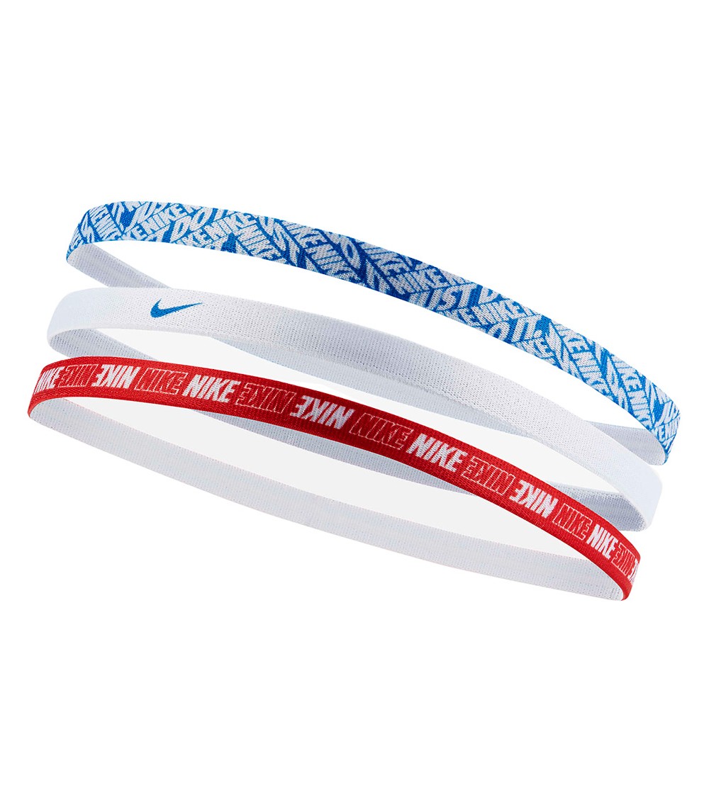 Opaski na włosy Nike Printed Headbands 3 szt. niebieska, biała, czerwona N0002560495OS
