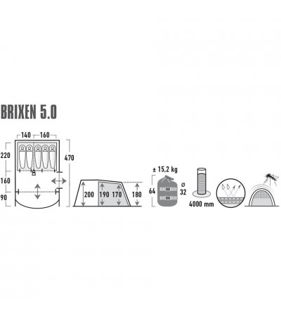 Namiot High Peak Brixen 5.0 11816