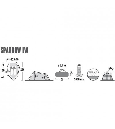 Namiot High Peak Sparrow 2 LW zielono-czerwony 10187