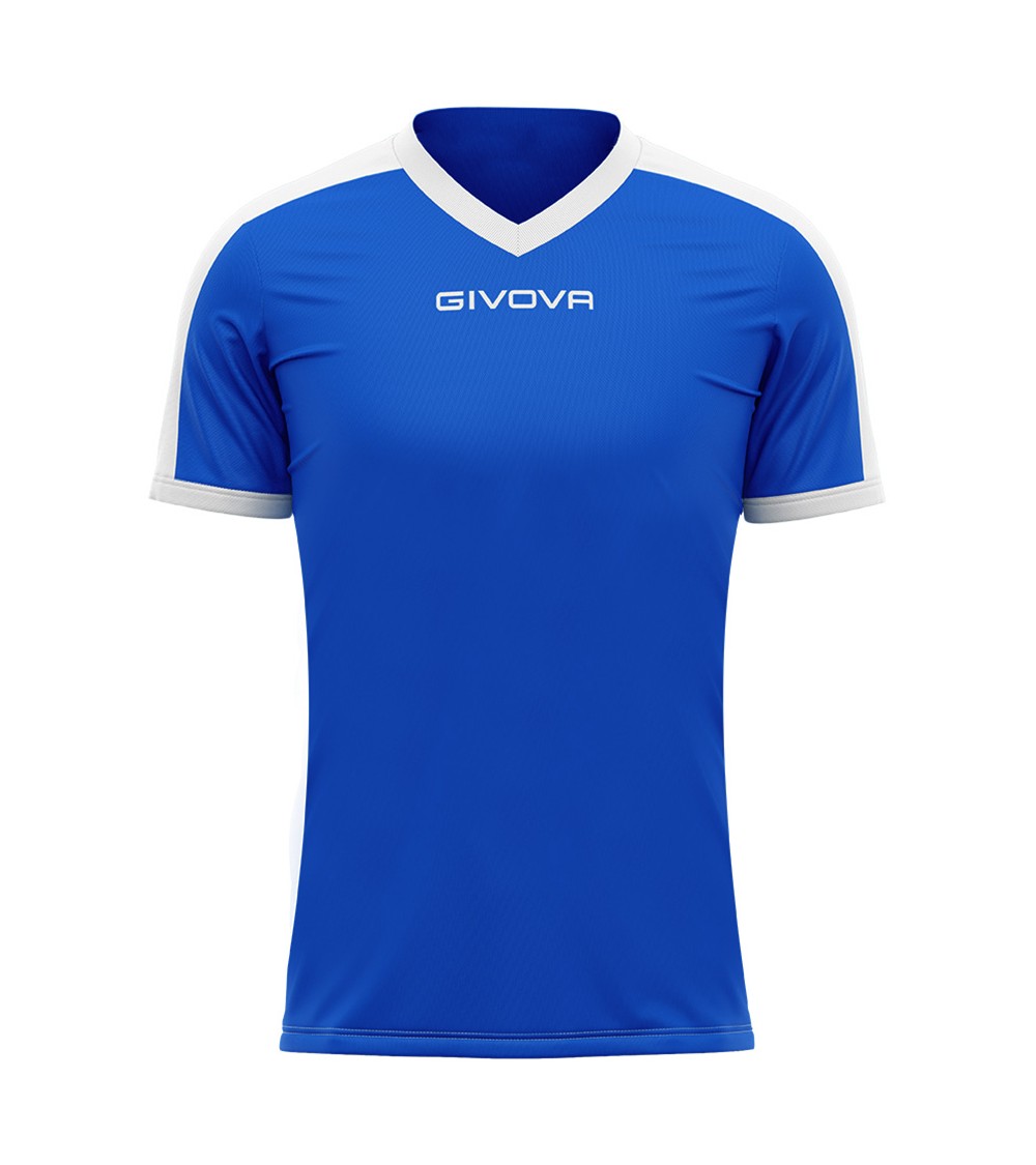 Koszulka Givova Revolution Interlock niebiesko-biała MAC04 0203