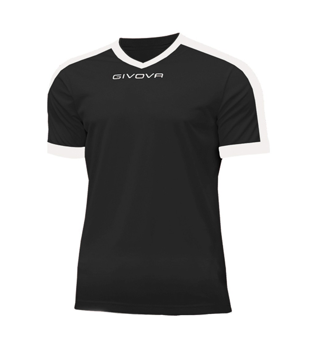 Koszulka Givova Revolution Interlock czarno-biała MAC04 1003