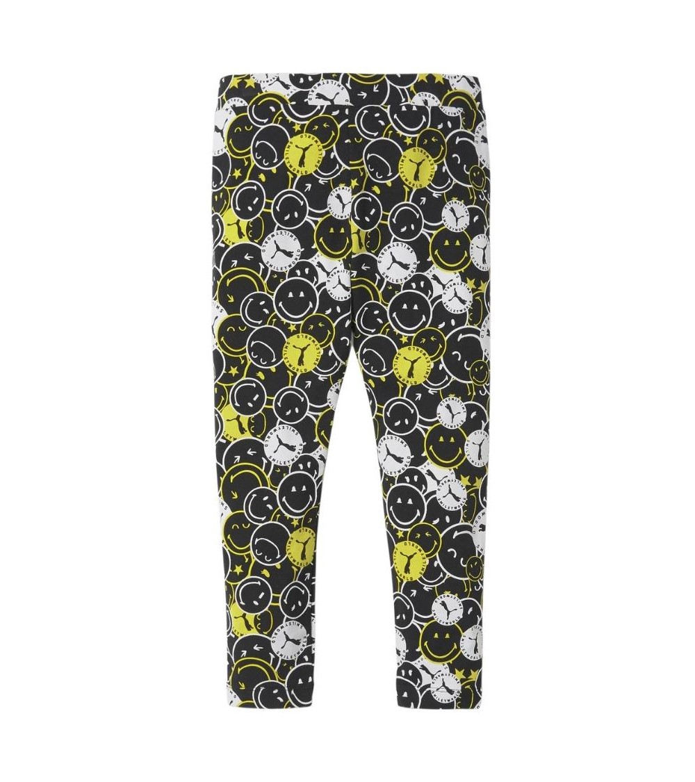Legginsy dla dzieci Puma x Smiley World AOP czarne 846977 01