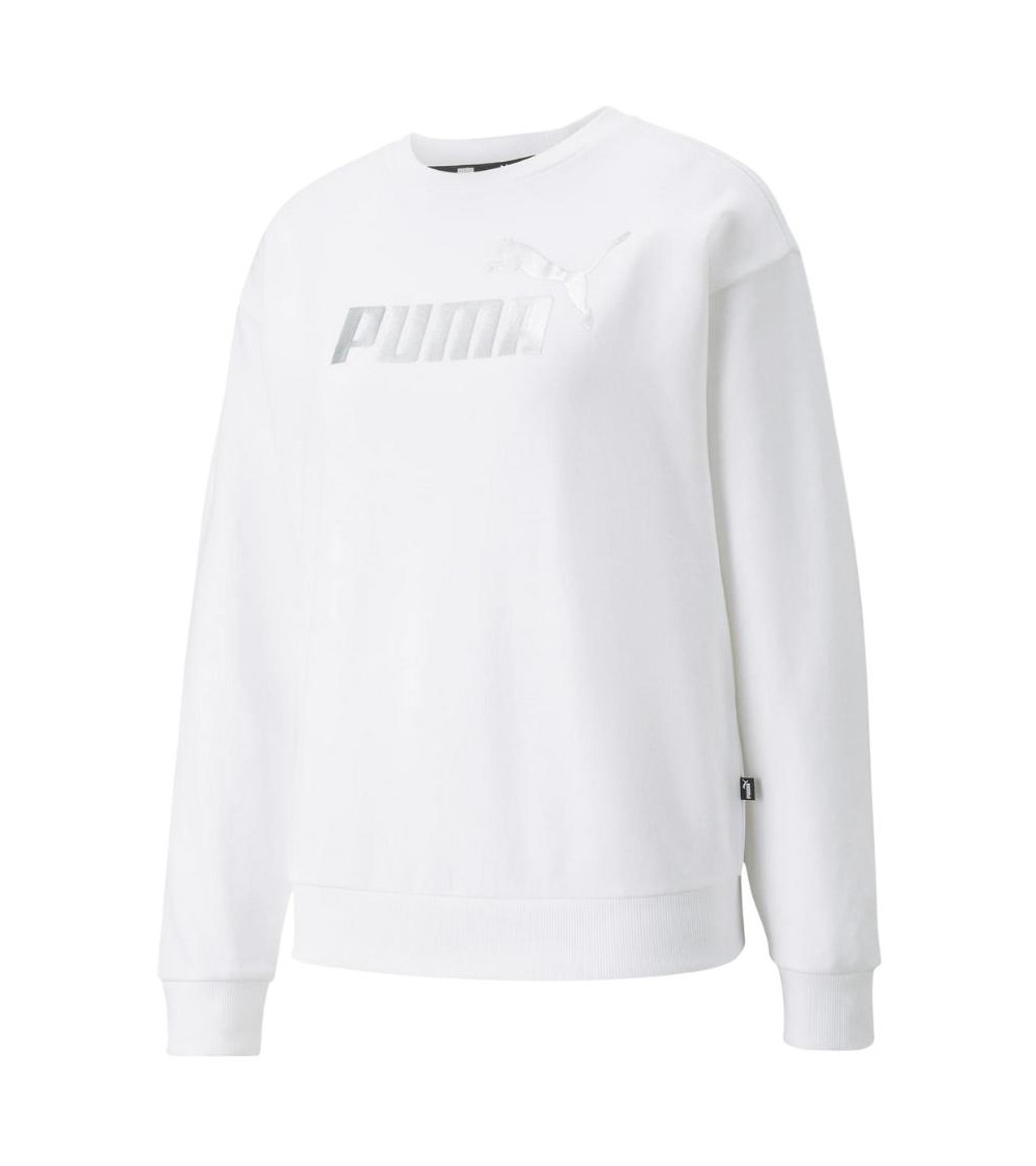 Bluza damska Puma ESS+ Metallic Logo Crew TR biała 848304 02