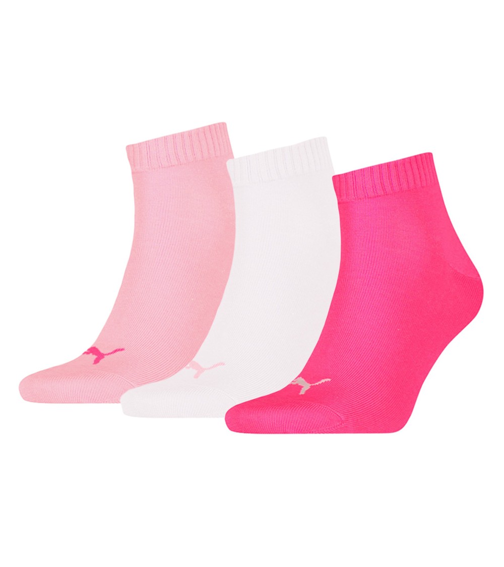 Skarpety Puma Unisex Quarter Plain 3P różowe, białe 906978 09