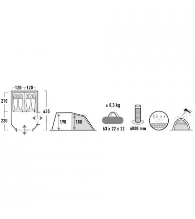 Namiot High Peak Ancona 4.0 szaro-zielony 10244