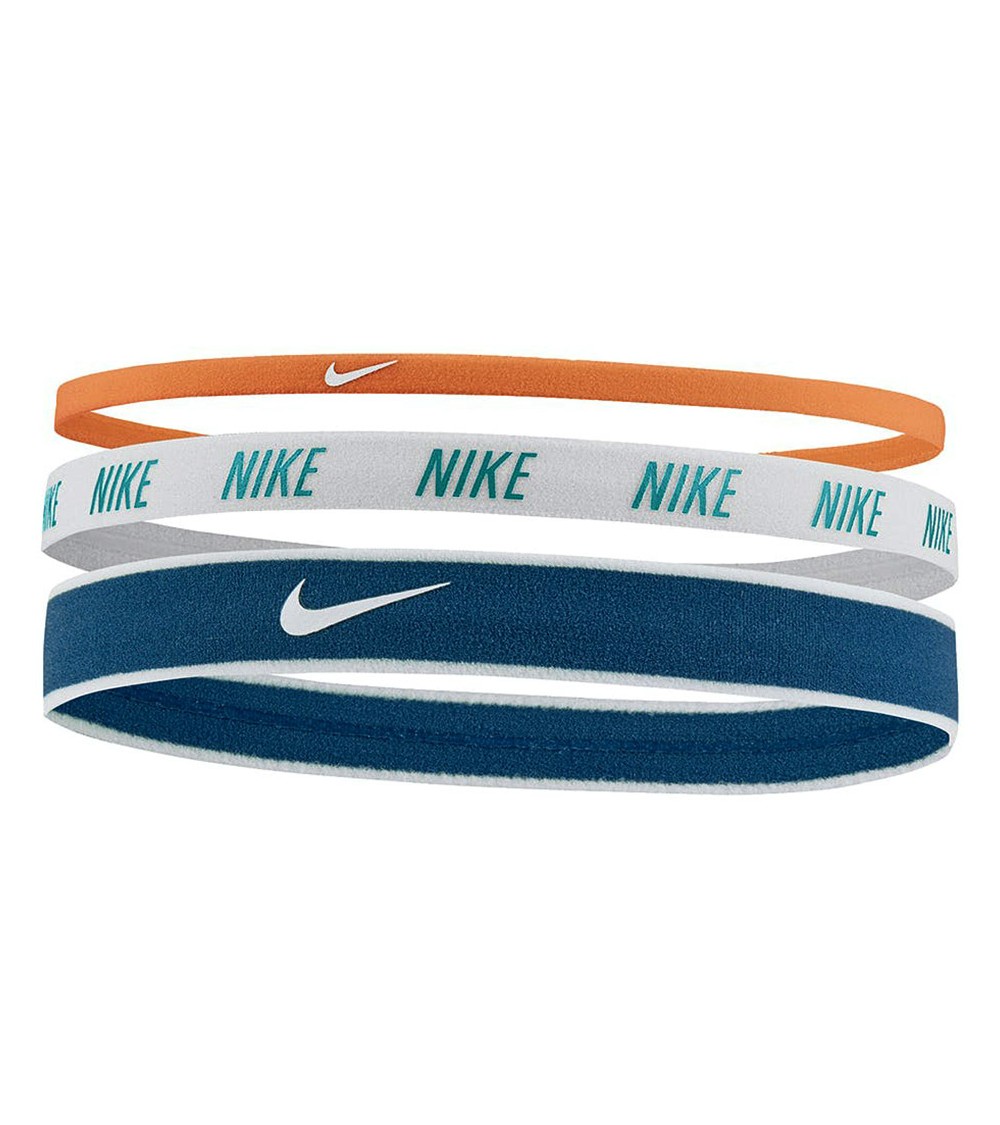 Opaski na głowę Nike Mixed 3 szt. niebieska, biała, pomarańczowa N0002548733OS