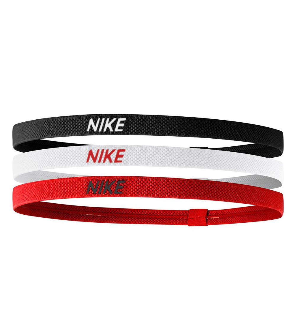 Opaski na włosy Nike Elastic 2.0 3 szt. czerwona, biała, czarna N1004529083OS