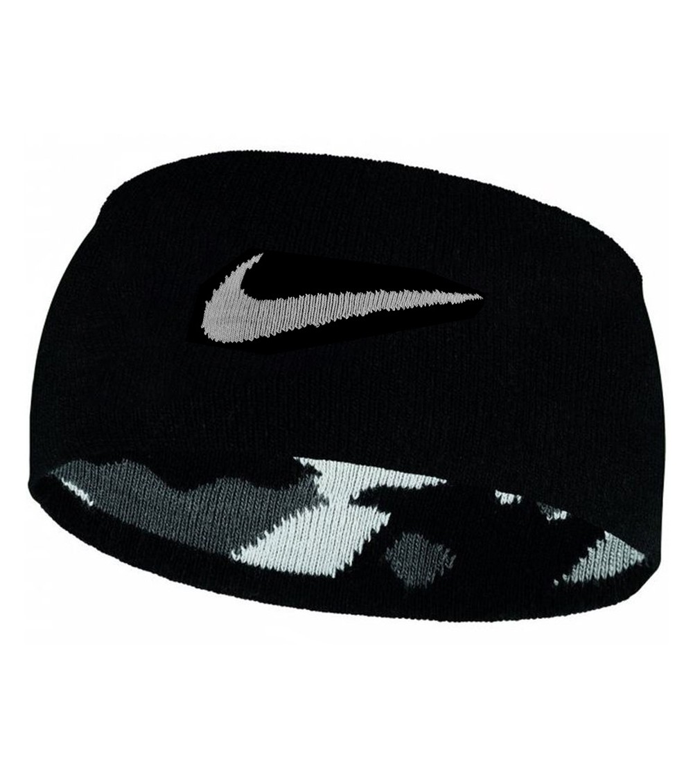 Opaska na głowę Nike bezszwowa dwustronna czarno-szara N1003591097OS