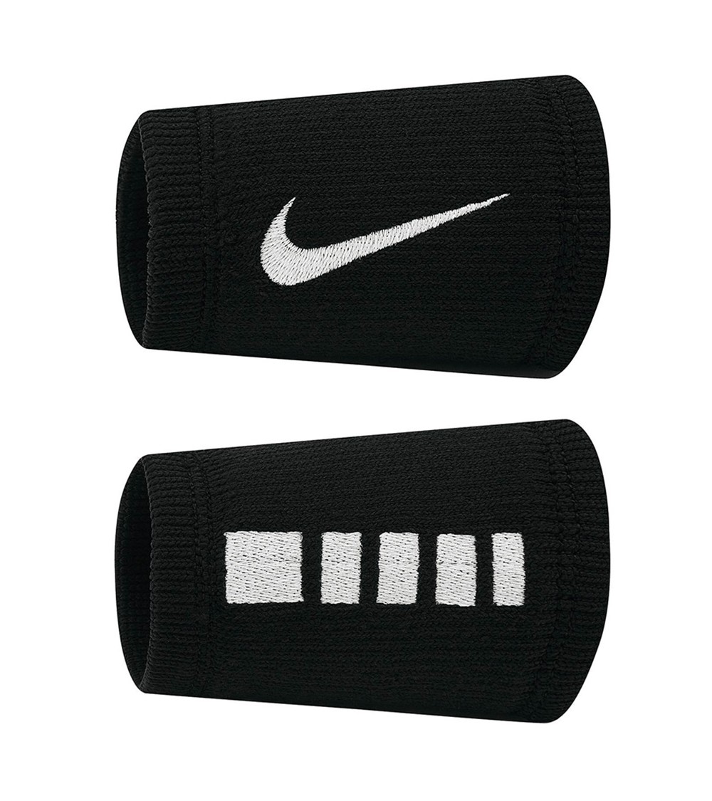 Frotki na nadgarstek Nike Elite Doublewide Wristbans 2 szt. czarno-biała N1006700010OS