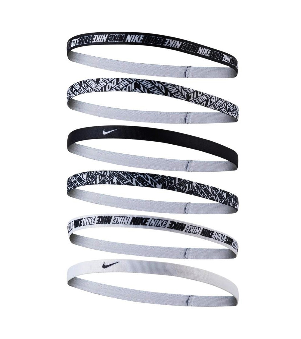 Opaski na głowę Nike 6szt printed czarno-białe N0002545176OS