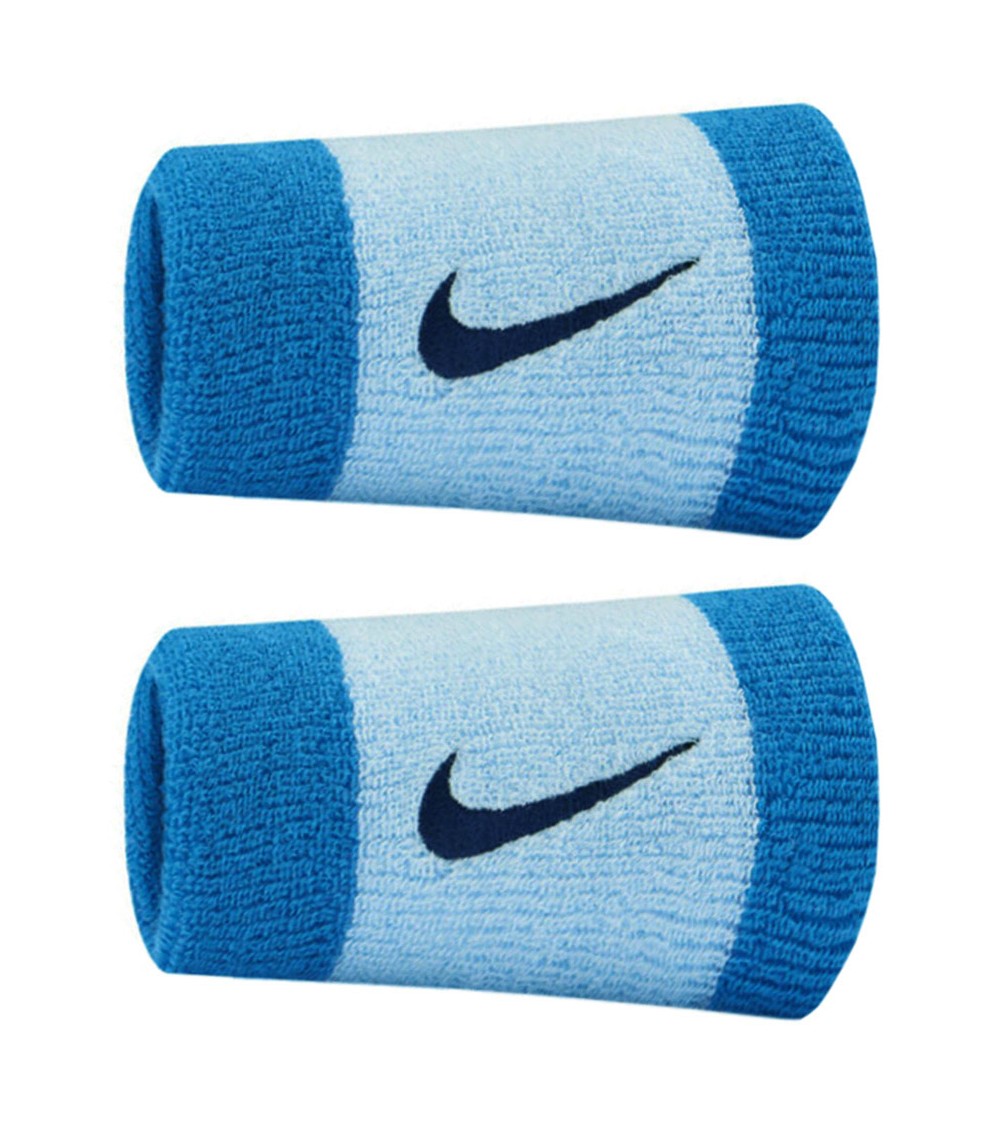 Frotki na rękę szerokie Nike Swoosh Doublewide 2szt niebieskie N0001586425OS