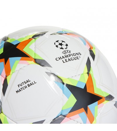 Piłka nożna adidas UCL Pro Sala Void biało-kolorowa HE3769