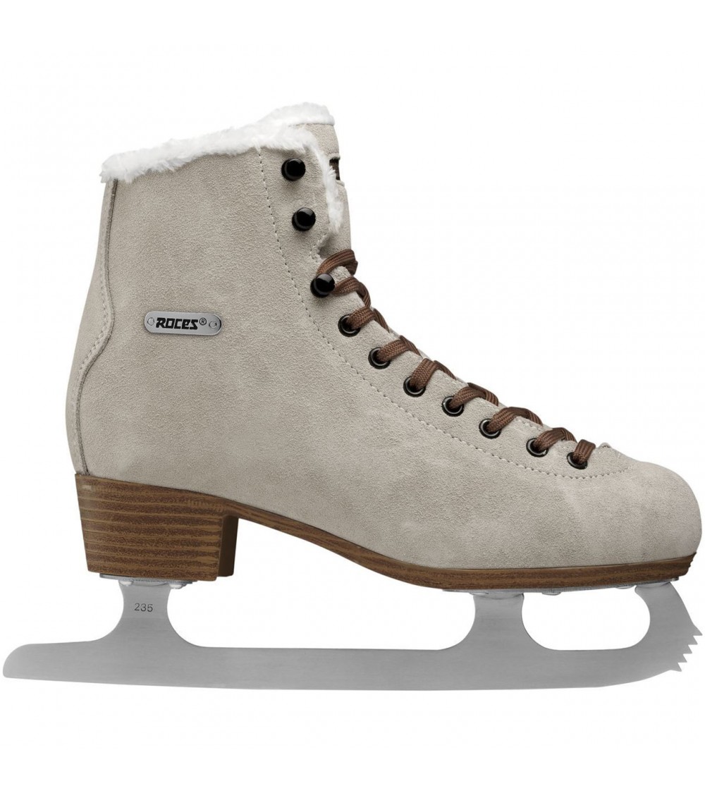 Łyżwy figurowe Roces Suede Eco-Fur beżowo-brązowe 450702 00001