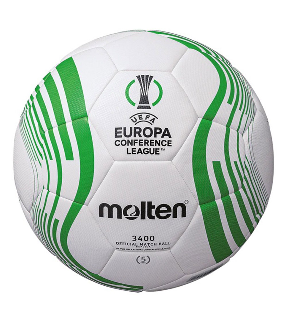 Piłka nożna Molten UEFA Conference League 22/23 biało-zielona F5C3400