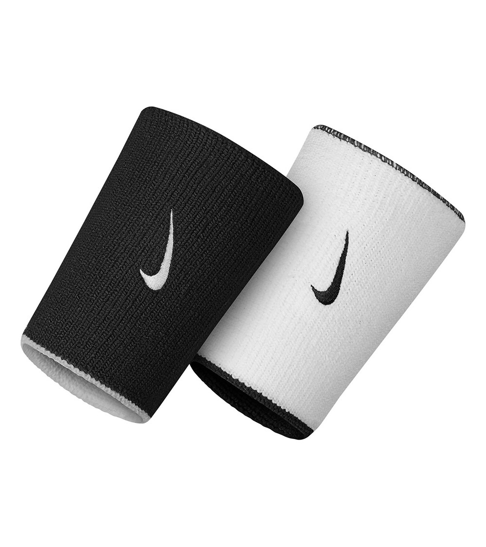 Frotki na nadgarstek Nike Dri-Fit Doublewide Wristbans 2 szt. czarno-białe NNNB0101OS