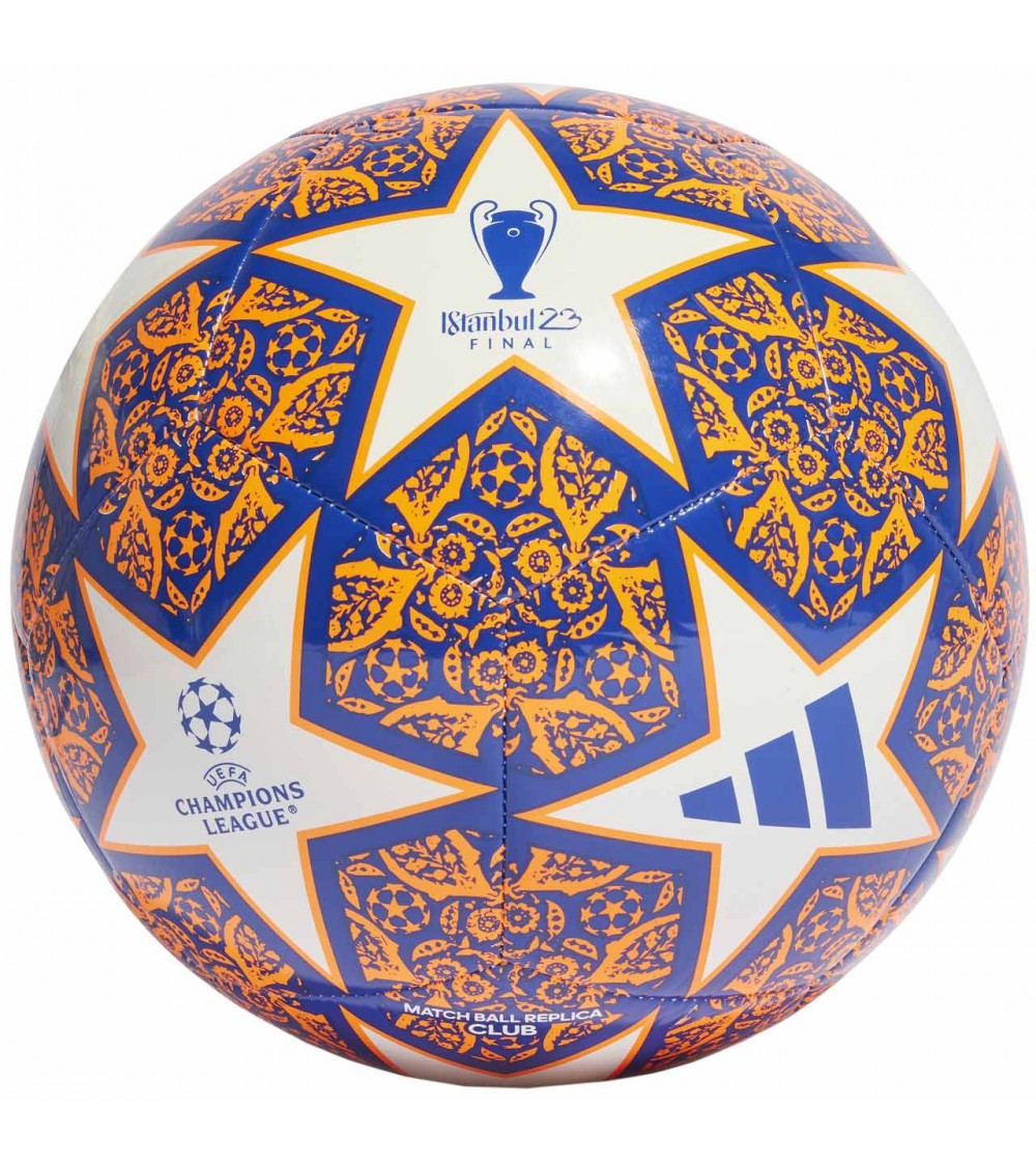 Piłka nożna adidas UCL Club Istanbul pomarańczowo-niebieska HT9006