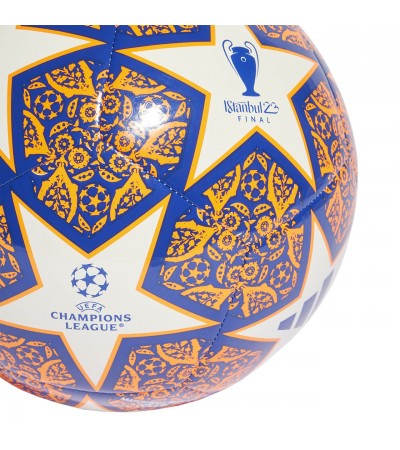 Piłka nożna adidas UCL Club Istanbul pomarańczowo-niebieska HT9006