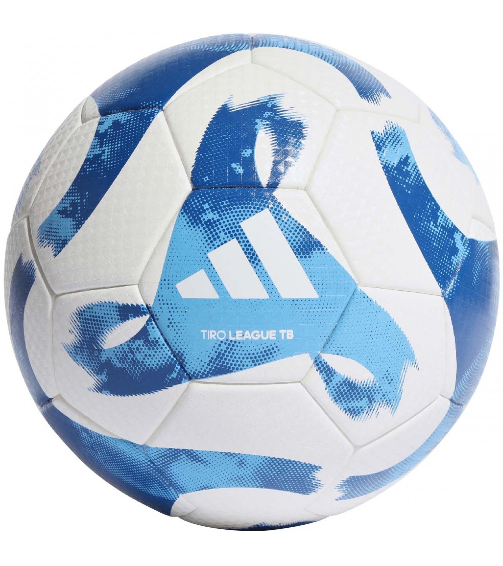 Piłka nożna adidas Tiro League Thermally Bonded biało-niebieska HT2429