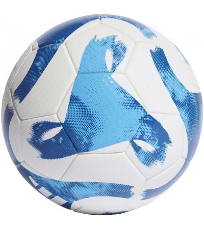 Piłka nożna adidas Tiro League Thermally Bonded biało-niebieska HT2429