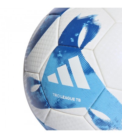 Piłka nożna adidas Tiro League Thermally Bonded biało-niebieska HT2429