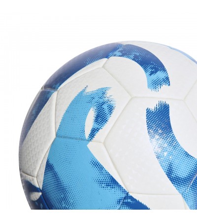 Piłka nożna adidas Tiro League Thermally Bonded biało-niebieska HT2429