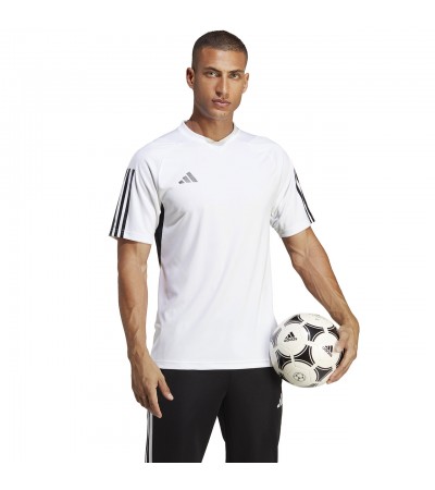 Koszulka męska adidas Tiro 23 Competition Jersey biało-czarna  IC4565