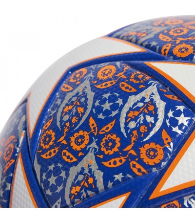 Piłka nożna adidas UCL League Istanbul biało-pomarańczowo-niebieska HU1580