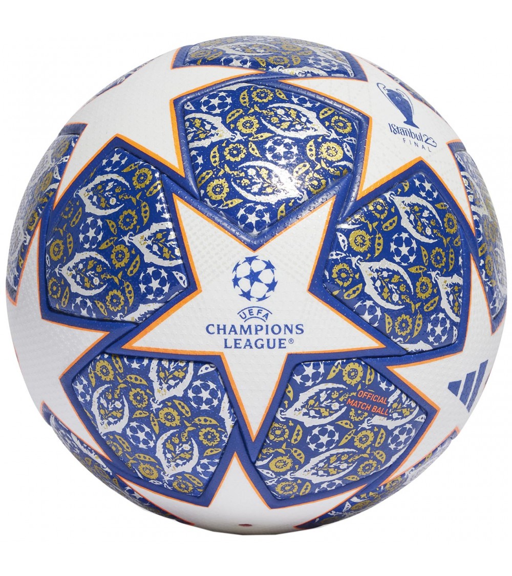 Piłka nożna adidas UCL Pro Istanbul biało-niebiesko-pomarańczowa HU1576